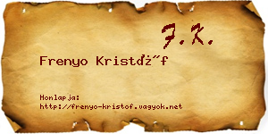 Frenyo Kristóf névjegykártya
