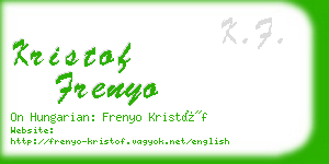 kristof frenyo business card